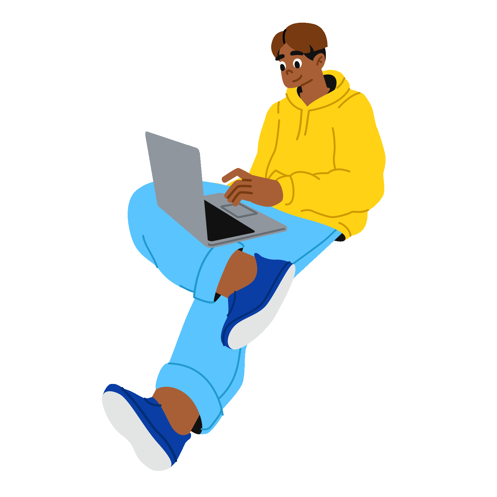 active-young-man-chatting-on-laptop